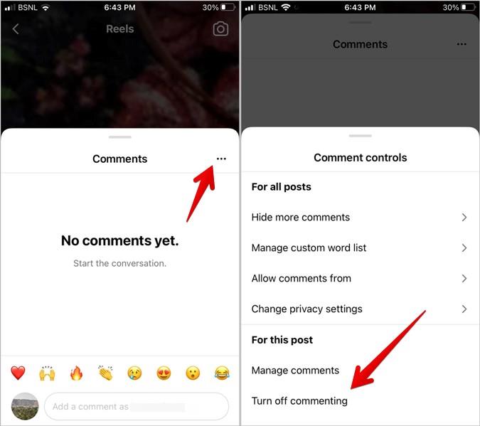 Instagramの投稿、ライブ、広告、ビデオのコメントをオフにする方法