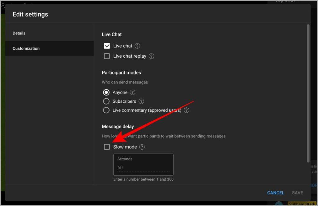 YouTube ライブチャットでスローモードを有効にする方法
