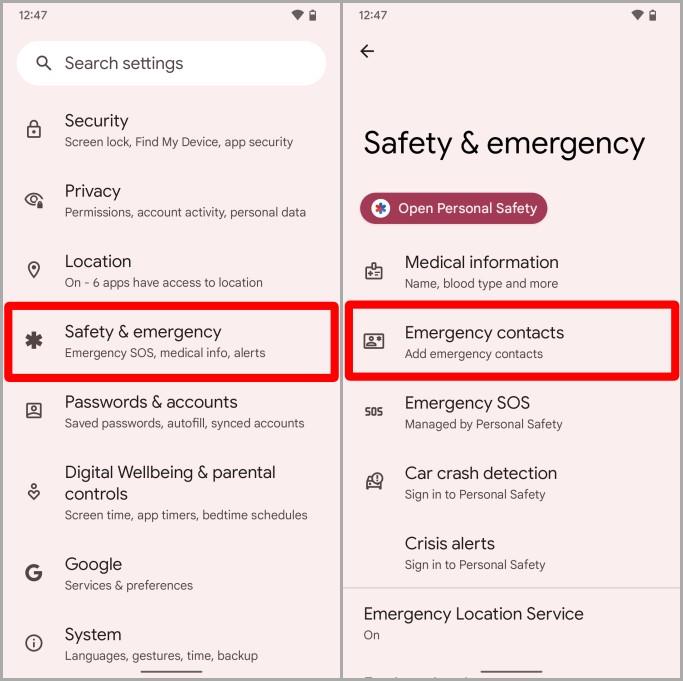 Androidのロック画面に緊急連絡先を追加してアクセスする方法