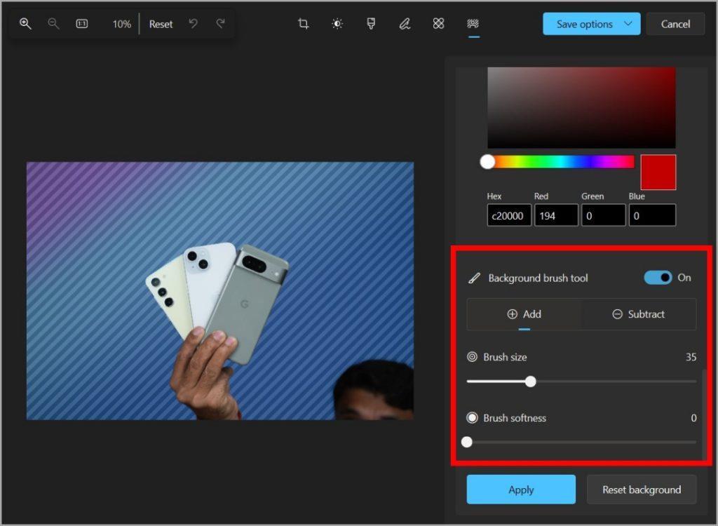 Windows フォト アプリで背景を透明にする方法