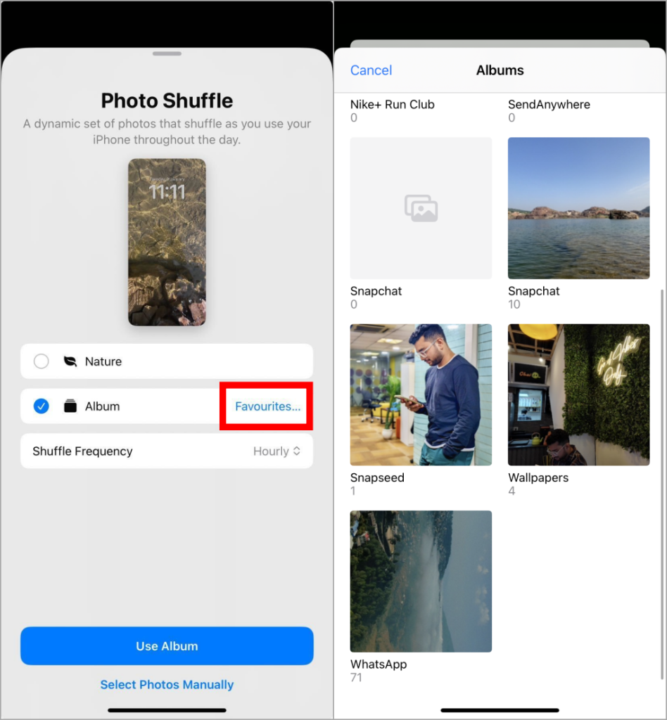 iPhoneの壁紙としてアルバムを設定する方法