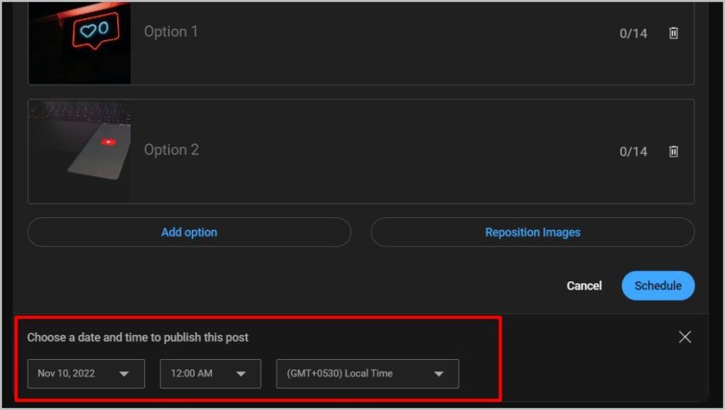 YouTube で画像を使用したコミュニティ投票を作成する方法