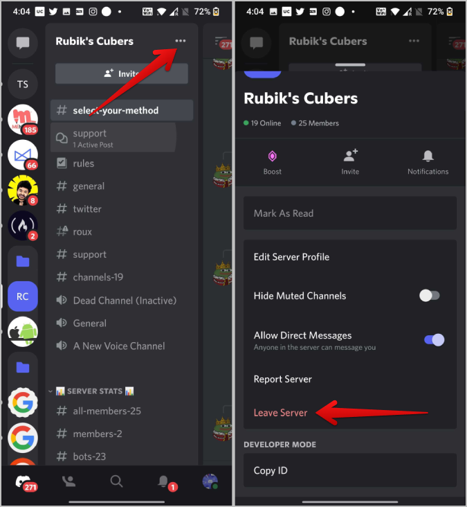 デスクトップとモバイルの Discord でサーバーを退会または削除する方法