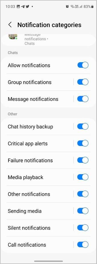 WhatsAppでチャット、ステータス、通話のミュートを解除する方法
