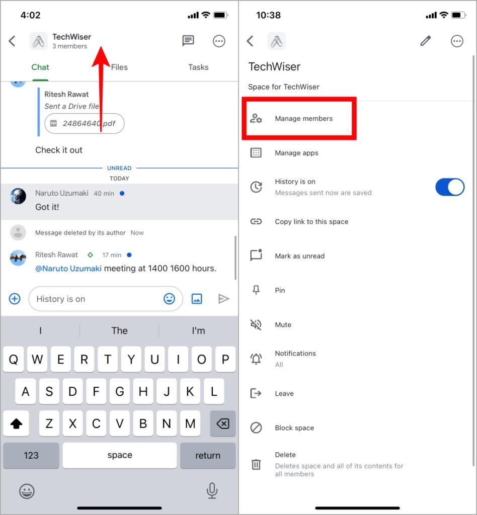 モバイルで Google Chat にスペースを作成する方法