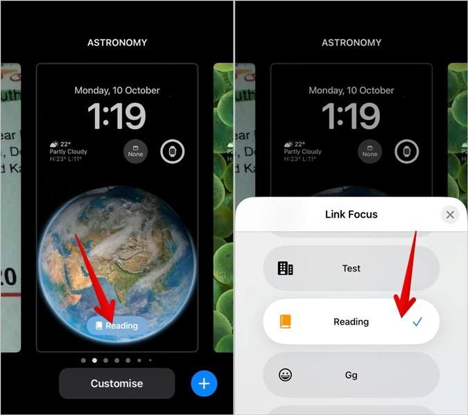 iPhone（iOS 16）のロック画面でフォーカスモードを使用する方法