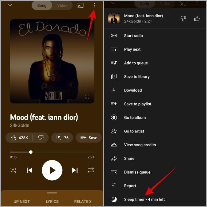 YouTube Music でスリープタイマーを設定する方法
