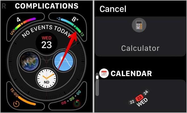 Apple Watch Face に合併症を追加、編集、または削除する方法