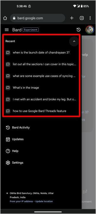Google Bard の会話を共有する方法