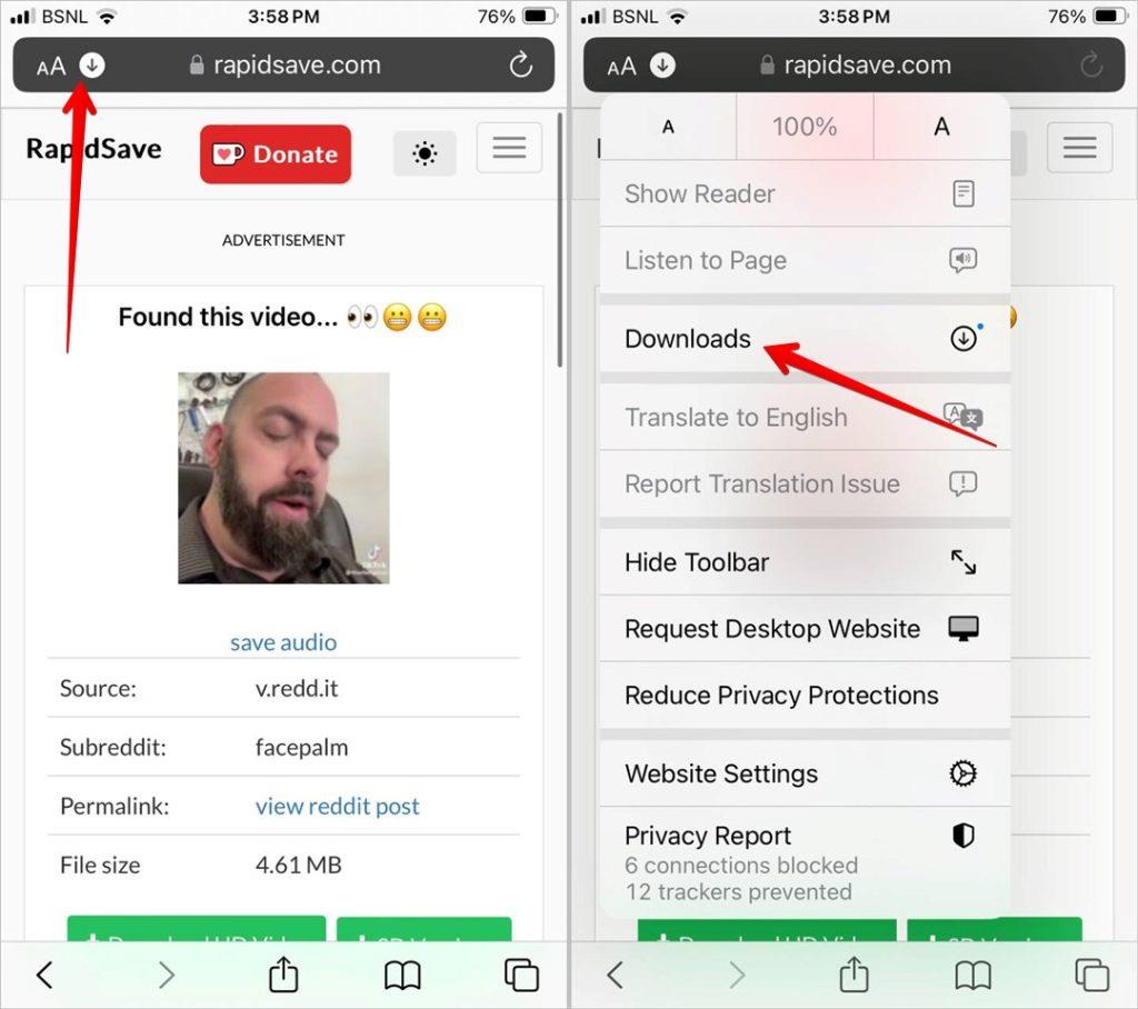 iPhoneでRedditビデオを音声付きでダウンロードする方法