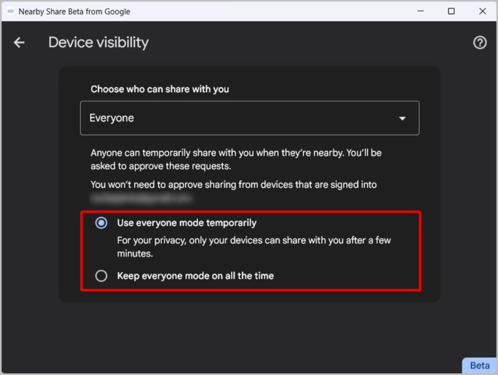 Nearby Share を使用して Android と Windows 間でファイルを共有する方法