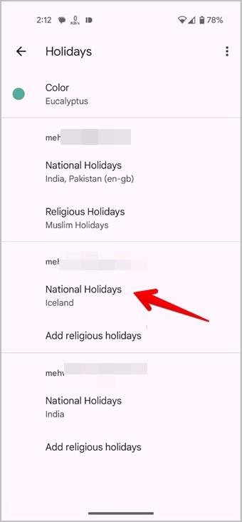 Google および Samsung カレンダーに祝日を追加/削除する方法