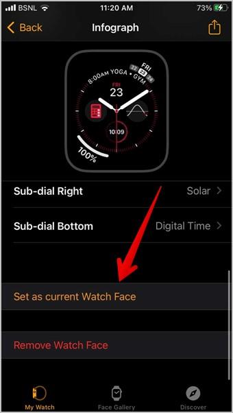 Apple Watch Face に合併症を追加、編集、または削除する方法