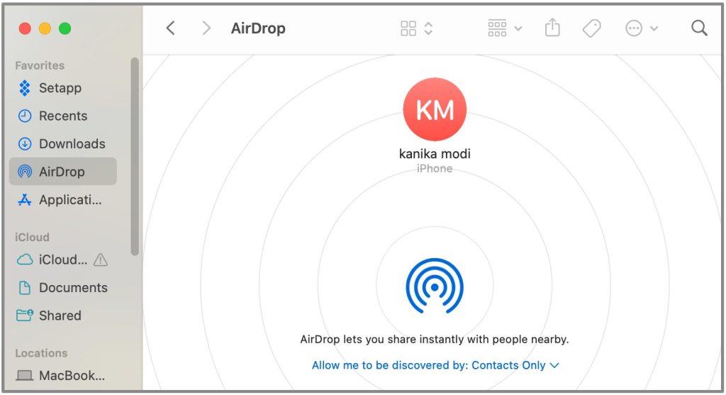 MacBookでAirDropを使用する方法