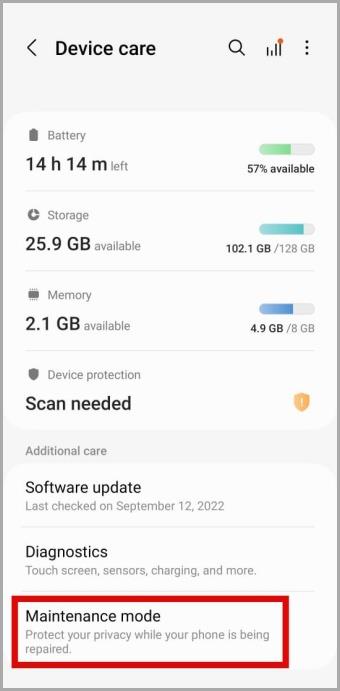 Samsung Galaxy スマートフォンでメンテナンス モードを使用する方法