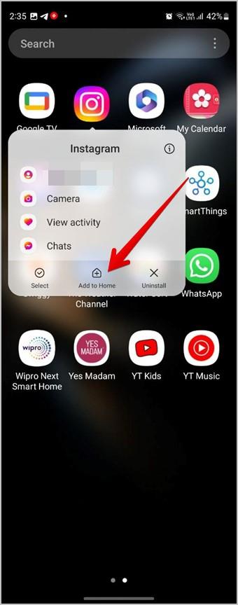 Instagramアプリのアイコンをホーム画面に置く方法