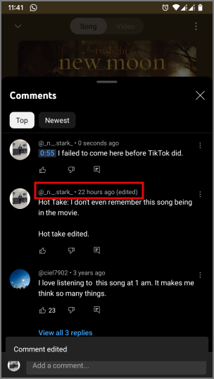 モバイルで YouTube Music の曲や動画にコメントする方法