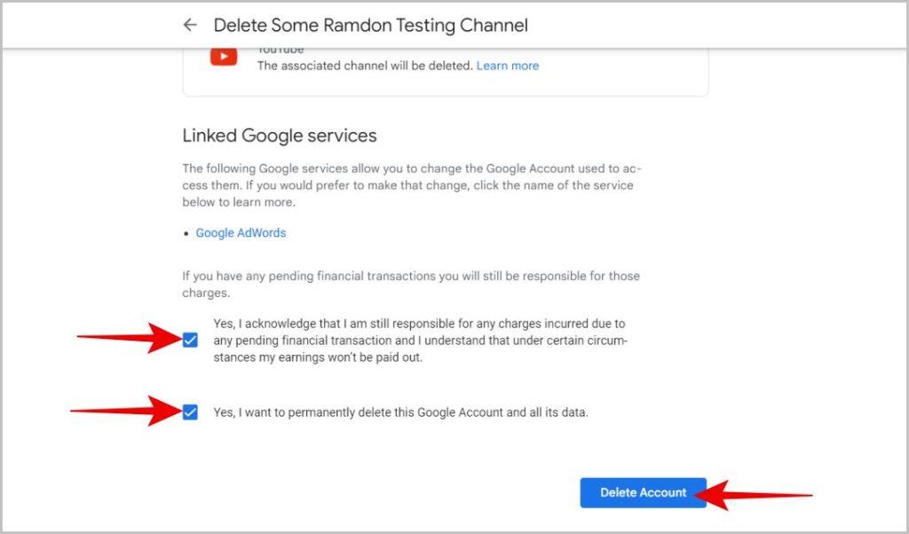 YouTube チャンネルとブランド YouTube チャンネルを削除する方法