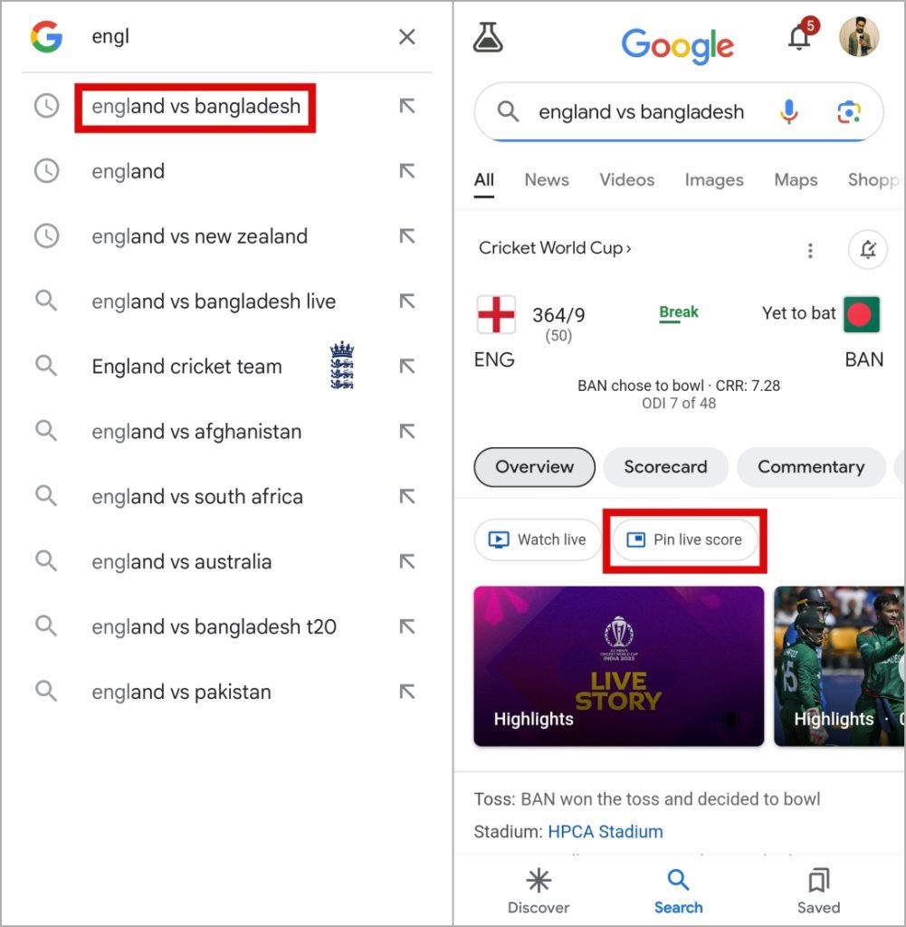 Android または iPhone にライブ スポーツ スコアを固定する方法