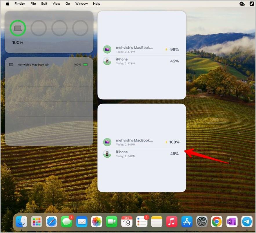 MacBookとiPadでiPhoneのバッテリーを確認する方法
