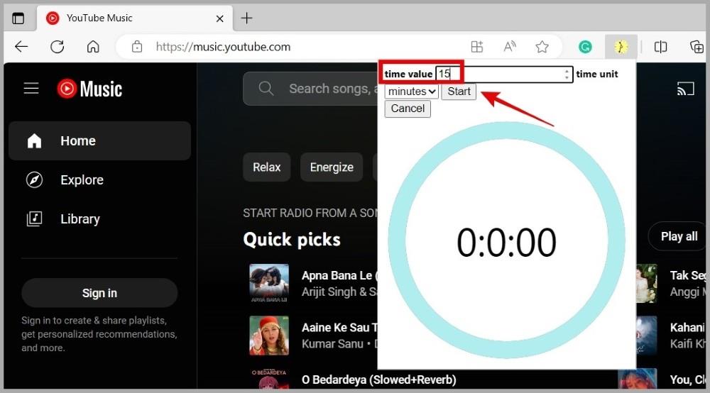 YouTube Music でスリープタイマーを設定する方法