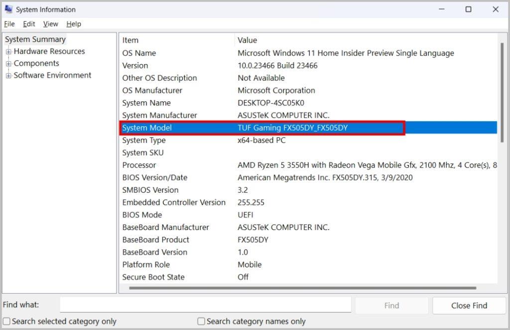 私が持っている Windows ラップトップのモデルと仕様は何ですか?