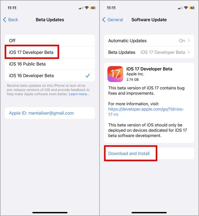 iOS 17パブリックベータ版と開発者ベータ版を登録してダウンロードする方法