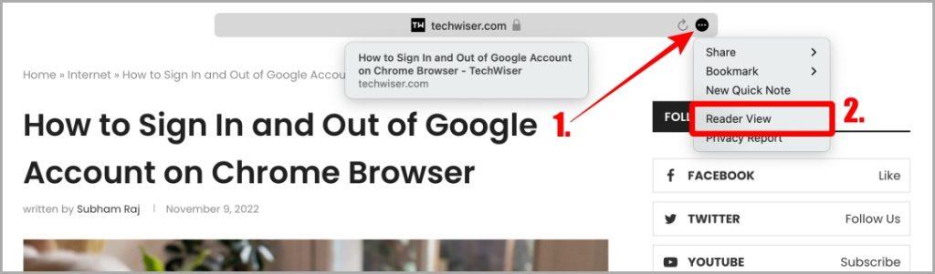 iPhone、iPad、Mac の Safari でリーダービュー (モード) を有効にする方法
