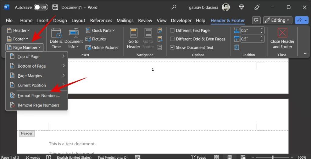 Microsoft Wordにページとページ番号を追加する方法