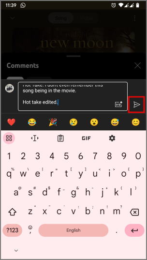 モバイルで YouTube Music の曲や動画にコメントする方法