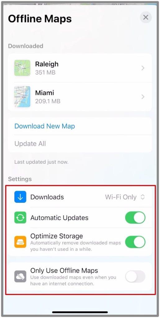 iPhone で Apple マップをオフラインでダウンロードして使用する方法