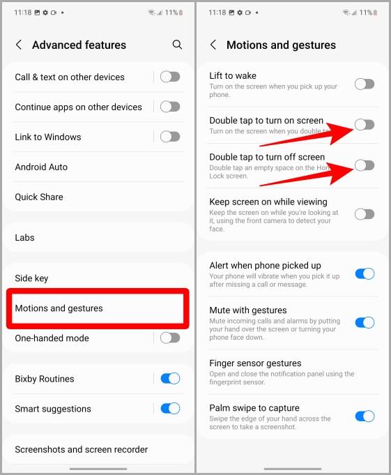 Samsung Galaxy Phone のホーム画面でダブルタップを有効/無効にする方法