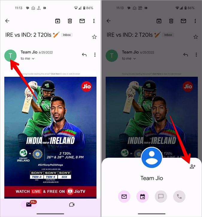 Gmailの連絡先リストにメールを追加する方法
