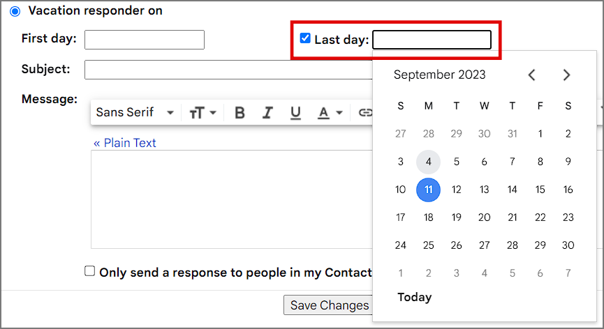 Gmail で不在通知を使用する方法