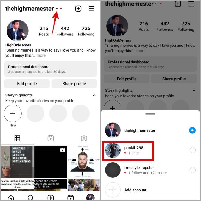Instagramで複数のアカウントを追加および切り替える方法