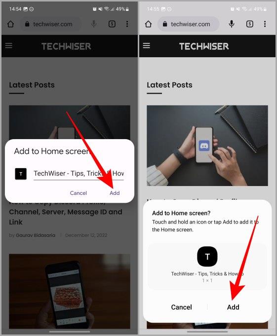 iOS および Android のホーム画面に Web サイトを追加する方法