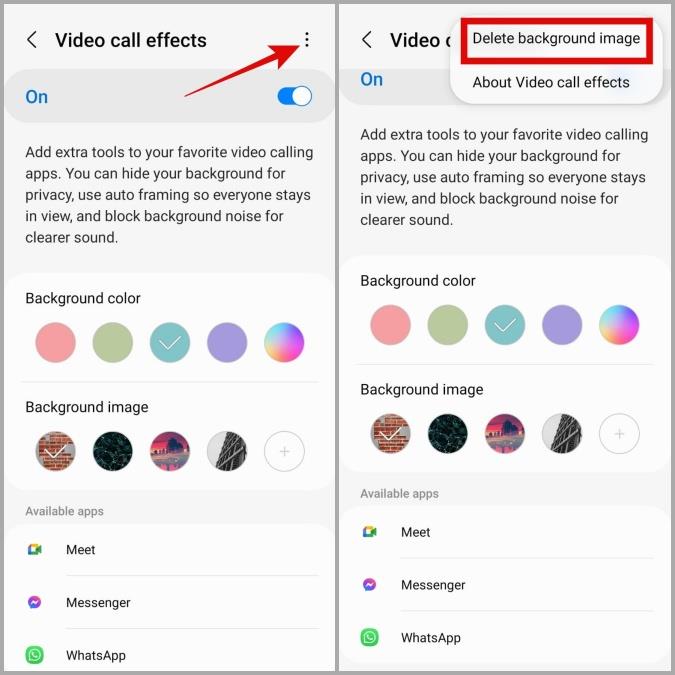 Samsung Galaxy 携帯電話で新しいビデオ通話エフェクトを使用する方法