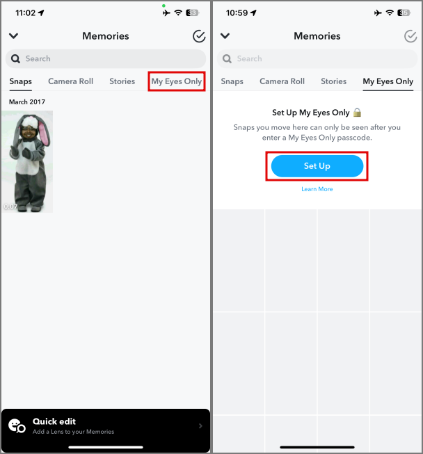 Snapchatで目だけを使う方法