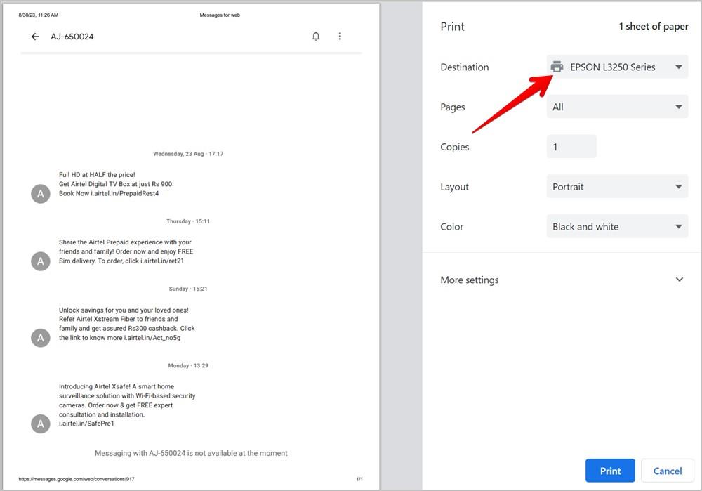 Android から SMS テキスト メッセージを印刷する 4 つの方法