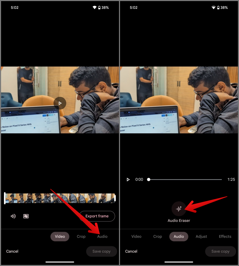 Audio Magic Eraser を使用して Pixel 8 シリーズのビデオからノイズを除去する方法