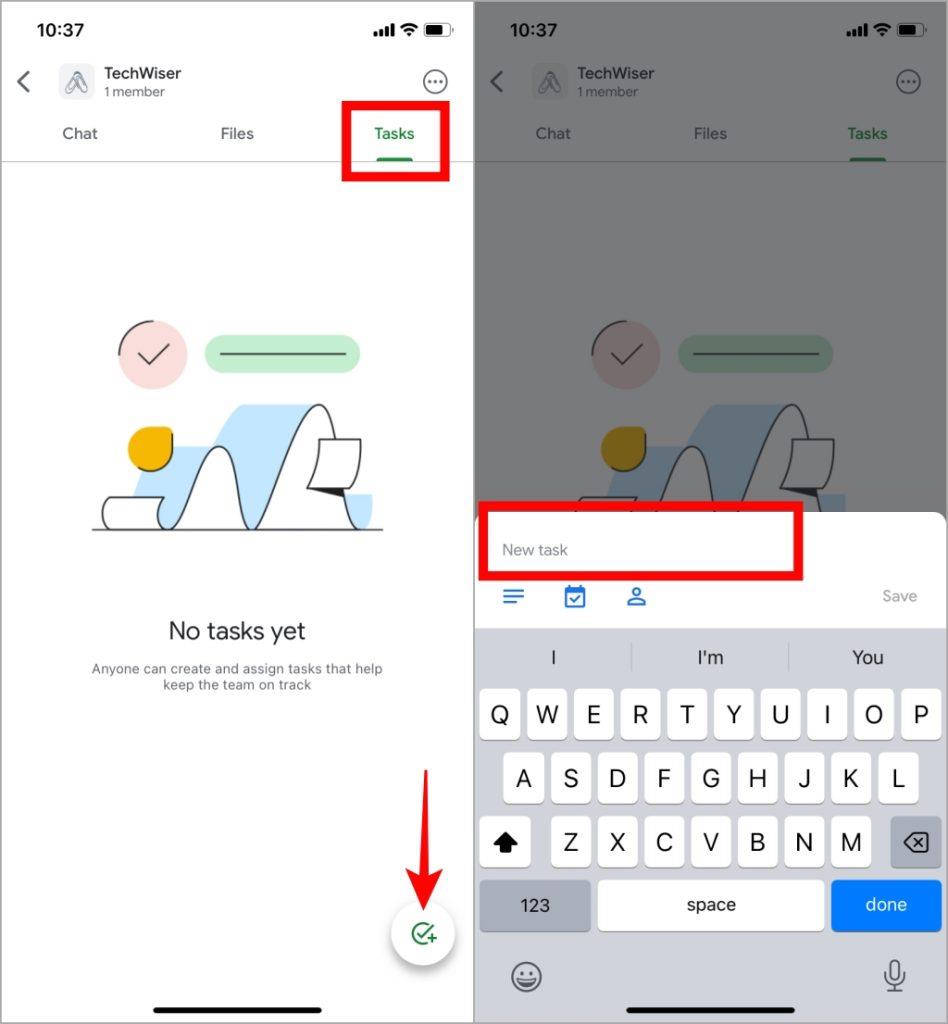 モバイルで Google Chat にスペースを作成する方法