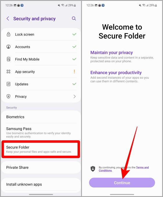 Samsung Galaxy スマートフォンで安全なフォルダーを設定する方法