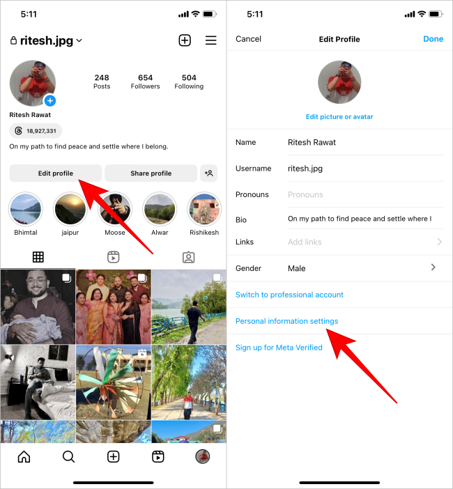 Instagramで電話番号とメールアドレスを更新する方法