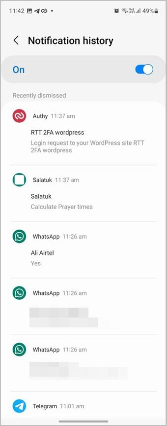 Samsung Galaxy 携帯電話で古い通知を表示する 2 つの方法