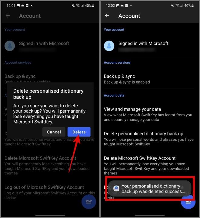 Androidキーボードから学習した単語を削除する方法