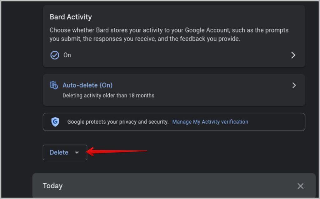 Google Bard の会話を削除する方法