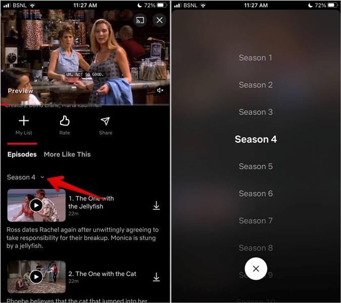 Netflix でシーズンやエピソードを変更する方法