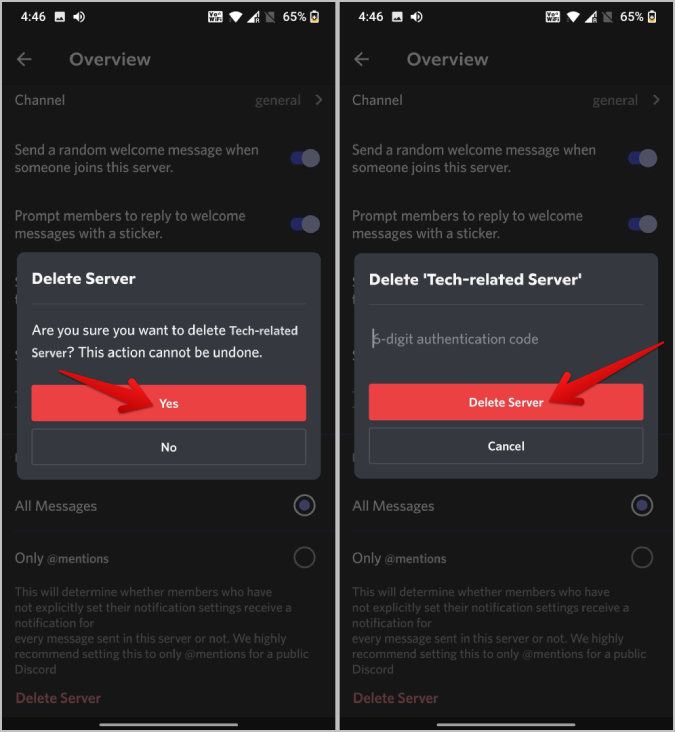 デスクトップとモバイルの Discord でサーバーを退会または削除する方法