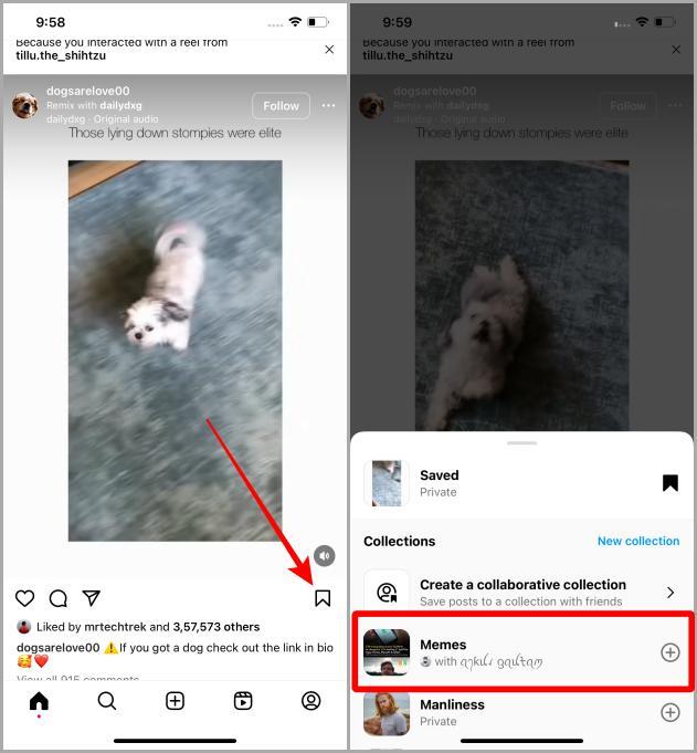 Instagramでコラボコレクションを共有（保存）する方法