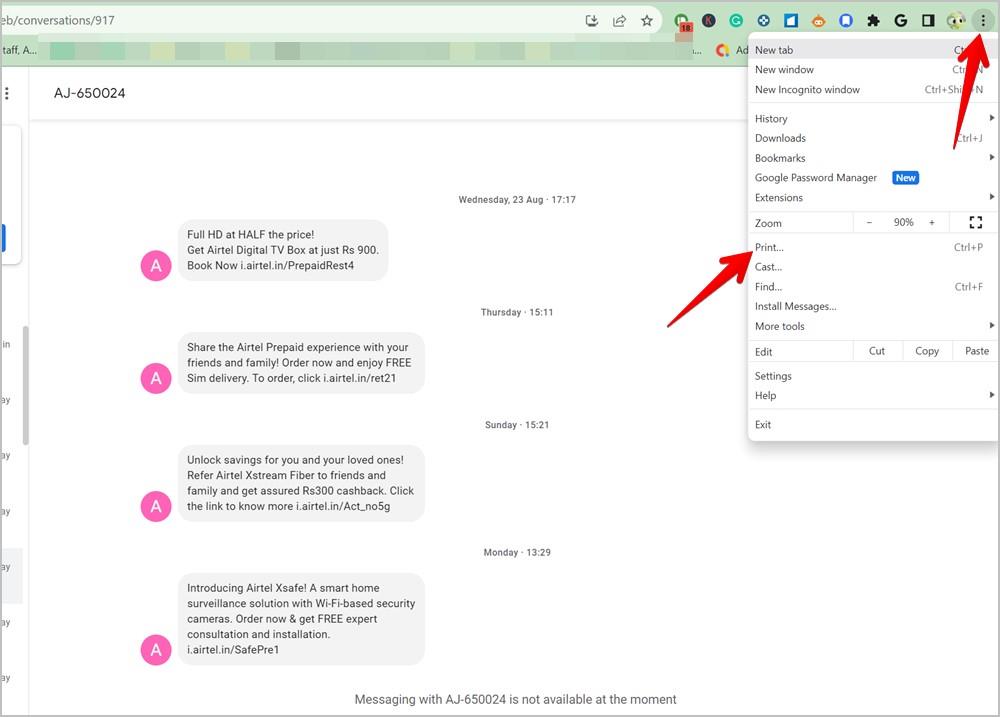 Android から SMS テキスト メッセージを印刷する 4 つの方法